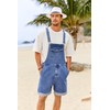 Karlywindow Mens Denim Bib Overall Shorts Loose Fit Summer Walk