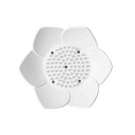 AKOAK 1 Pack Creative Petal Shaped Handmade Soap Tray, Bathroom Silicone Soap Box (White)