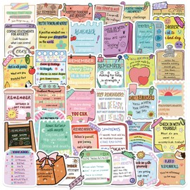 50PCS Mental Health Awareness Stickers,Motivational Reminder Decals for AdultsTeens Kids, Positive Note Sticker for Laptop Water Bottles Scrapbook Journal (Mental Health)