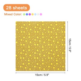 QUARKZMAN 28 Blätter Origami-Papier beidseitig quadratisch gemustert in verschiedenen Farben Sternmuster Falt-Papier für Anfänger Kunsthandwerk Projekte, 5,9 x 5,9 Zoll