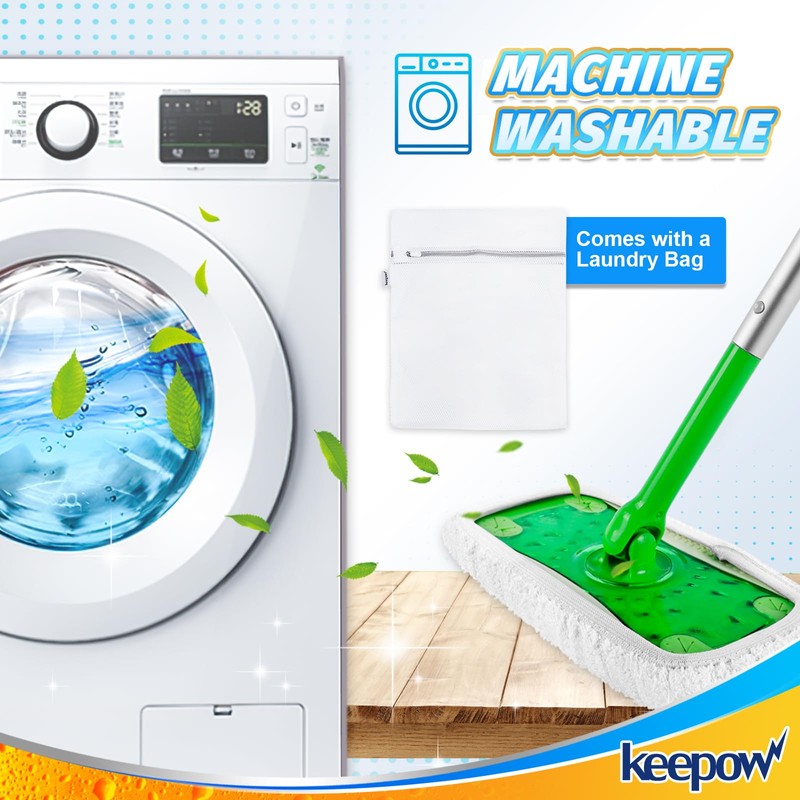 KEEPOW Reusable Dry Sweeping Cloths Compatible with Swiffer Sweeper, Wet