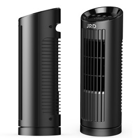 JRD Tower Table Fan with 80° Oscillating, 3 Speeds & 4 Modes, Desktop Bladeless Fan for Bedroom, Living Room, Office