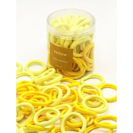 (Yellow) Pack of 50 Hair Bobbles for Women, Men or Girls - Yellow - Very Soft, Won't Pull or Damage Hair
