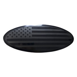 Yukauto 9.5 Inch Front Grille American Flag Overlay Emblem Compatible with Ford, Black Rear Tailgate Flag Emblem Badge Compatible with F150 2015-2021