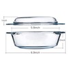 Small Casserole Dish with Lid, 0.65L 15cm, Individual Glass Casserole