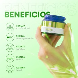 MIST JEWEL | Crema reductora de pigmentacion aclaradora para manchas faciales en la piel, antimanchas adicionado con ácido Glicólico y Salicílico para unificar el tono y reducir hiperpigmentación 50g