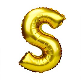 Glanzzeit 16 Inch Gold Balloons Decor Letters A to Z Numbers 0 to 9 for Wedding Prom Birthday Party (Letter S)