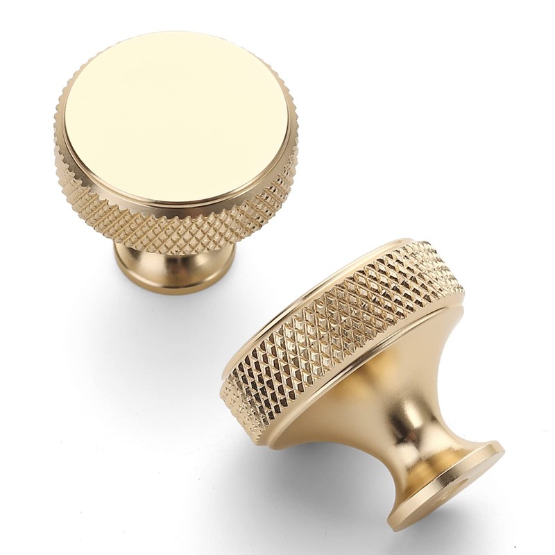 Amerdeco 10 Pack Gold Knurled Cabinet Knobs Kitchen Cabinet Handles