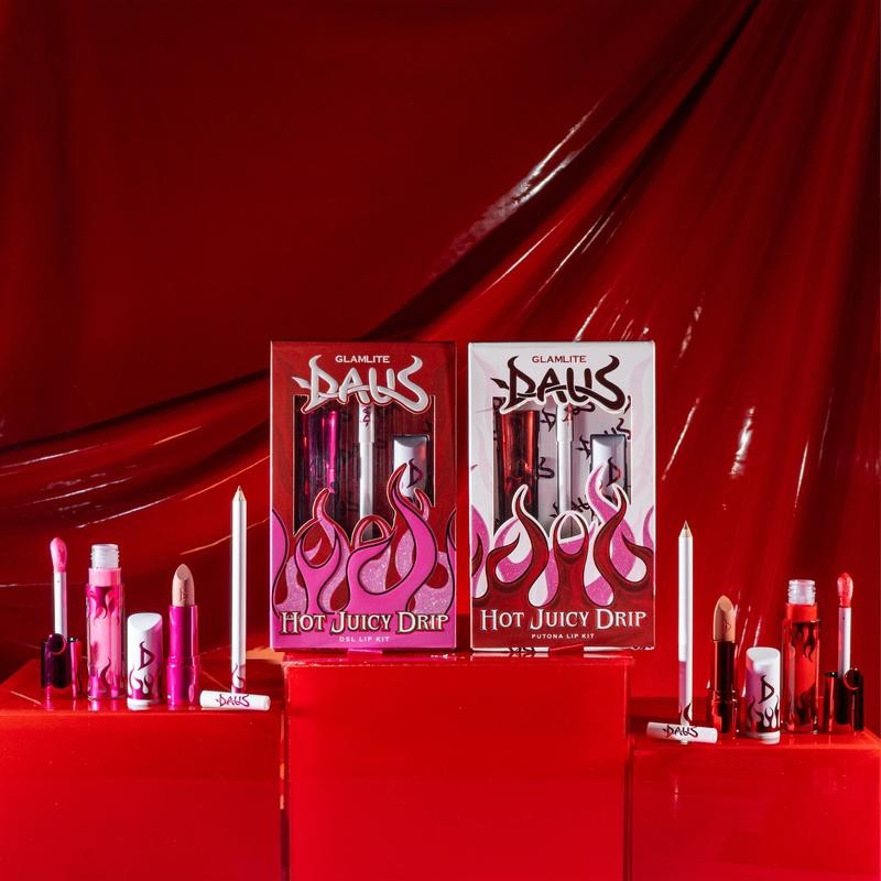 Glamlite MUST HAVE Lip Kits - Lipstick, Liner, Gloss:_Glazed Donut