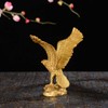 Golden Brass Fengshui Handmade Fortune Eagle Statue Hawk figurine Home