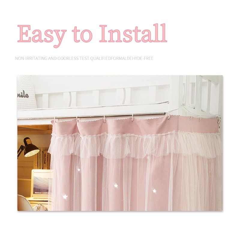 SIQITECHUK Bunk Bed Bottom Curtains Mid-Sleeper Tent Canopy Blackout Bed