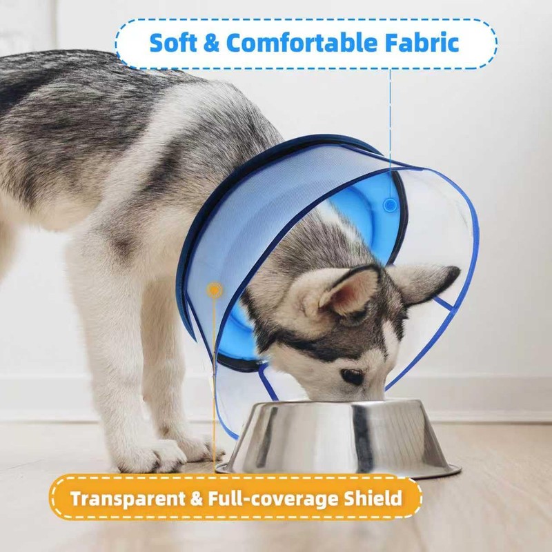 Upgraded Inflatable Dog Cone Collar for Dogs After Surgery,Adjustable Soft