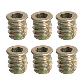 Aopin Threaded Inserts Nut Threaded Fastener Connector Hex Drive Threaded for Wood Furniture Male Female Thread, 1/4-20 x 13mm, 30Pcs