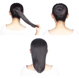 10 redecillas para el pelo de 50 cm, paquete individual, con borde elástico invisible, malla para mujeres, ballet, niños, moños de pelo, cocina, servicio de alimentos, 50 cm, color blanco