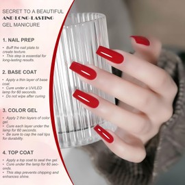 Vishine 16ml Gel Nail Polish Red Color Gel Nail Polish Soak Off LED Gel Polish Nail Art Designs Manicure Salon DIY at Home Gift for Women Shade L360 Crimson Bloom