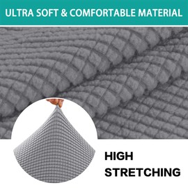 Turquoize High Stretch Cushion Cover Sofa Cushion Furniture Protector for Sofa Seat Sofa Slipcover Sofa Cover Soft Flexibility with Elastic Bottom (Chair Cushion Covers, Dove Gray)
