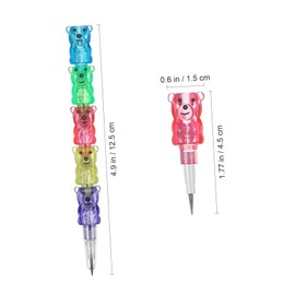 DOITOOL 3sets Bear Themed Stackable Pencils for Adorable Stationery for Boys and Birthday Party Favors Tool for School and Crafts 15pcs*3