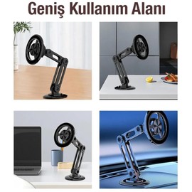 Coverzone Manyetik Telefon Tutucu, 360° Dönen Süper Güçlü Mıknatıslı Telefon Tutucu, Ayarlanabilir Araba Standı Tüm Akıllı Telefonlar için Eller Serbest (UN-166)