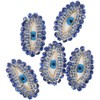 YYlingx 5PCS Blue Rhinestone Patches, Handmade Beaded Rhinestones Evil Eye
