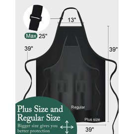 APRONNER Cotton Linen Baking Plus Size Aprons for Women with Pockets Kitchen Cooking, Pistil Petal, 2X-3X