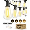 Pesken Outdoor String Lights, 54FT(15+1) ST38 Patio Lights Waterproof IP65