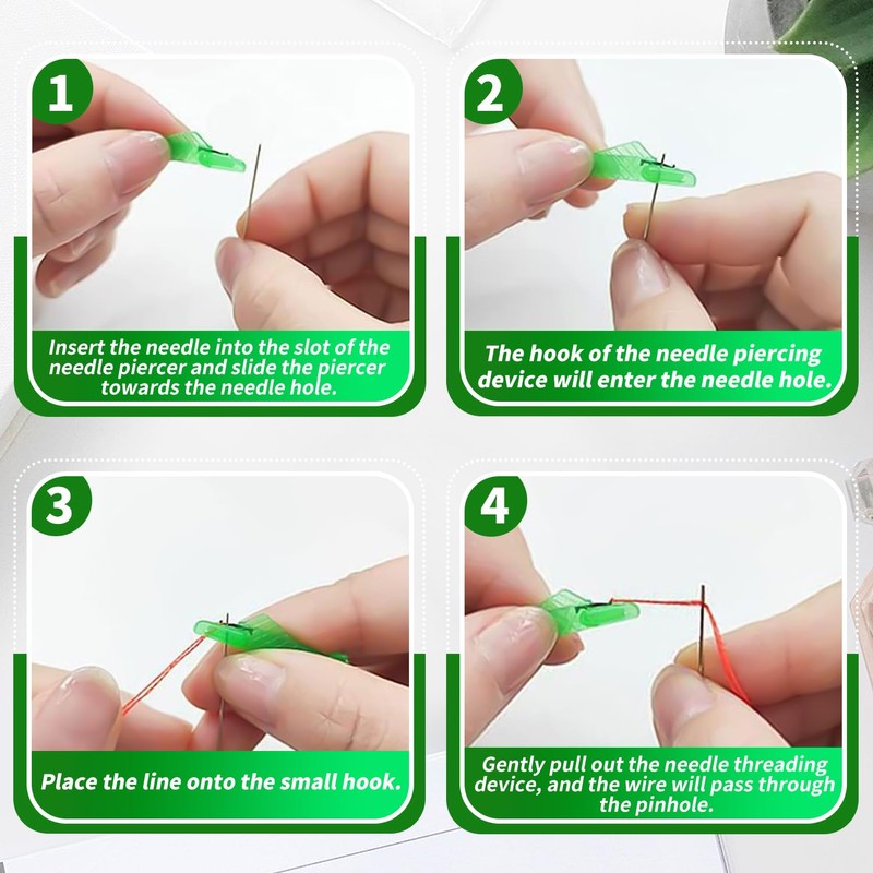 CENCERY 25 Pcs Needle Threaders Sewing Machine Needle Threader Fish