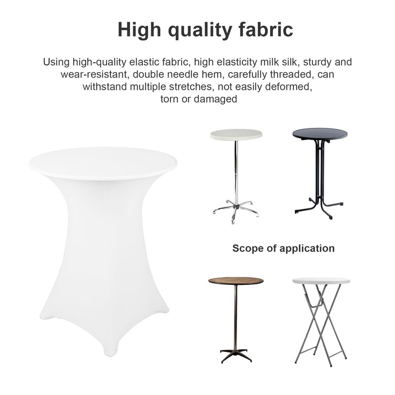 YFaith Bar Table Covers, 76 × 110 cm, White Elastic
