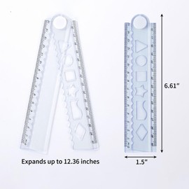 QUETTO 3 PCS Folding Rulers 30cm Foldable Plastic Geometric Straight Rulers Fold Transparent Straight Ruler Bendy Geometric Ruler Flexible Plastic Ruler for School Blue