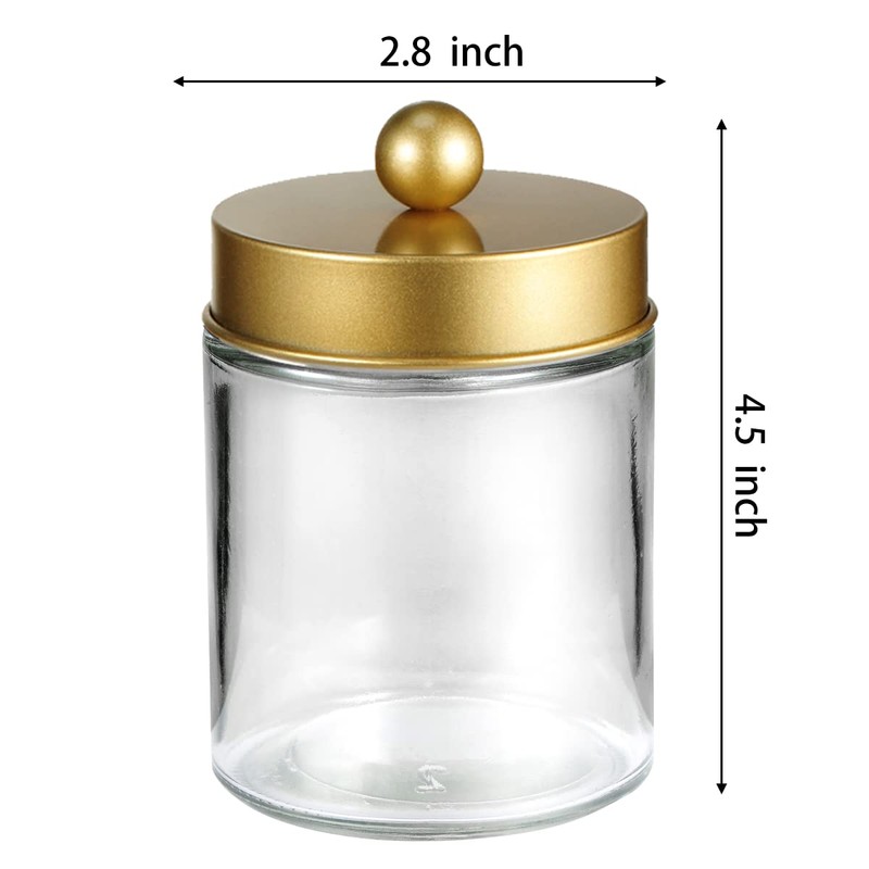 Apothecary Jar Canisters Bathroom Vanity Organizer - Qtip Holder Storage