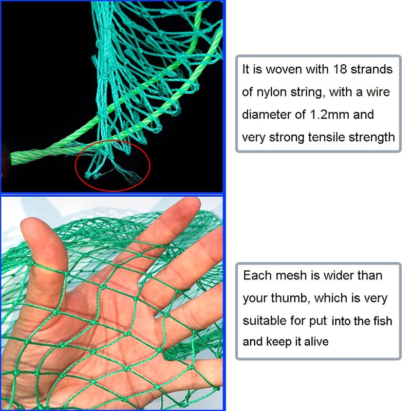 JZTang Fishing Net Bag Foldable Fishing Keep Net Diving Bag
