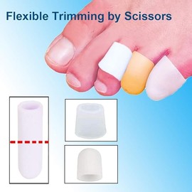 Skeerthy 16 Pieces Gel Guard Pinky Toe Silicone Protector for Toe, Little Toe Caps Covers, Cuttable Toes Cushions for Preventing Rubbing & Ingrown Toenails