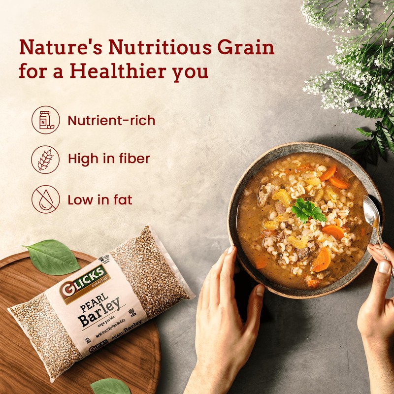 Glicks Pearl Barley Beans 16oz (4 Pack) | Premium Taste