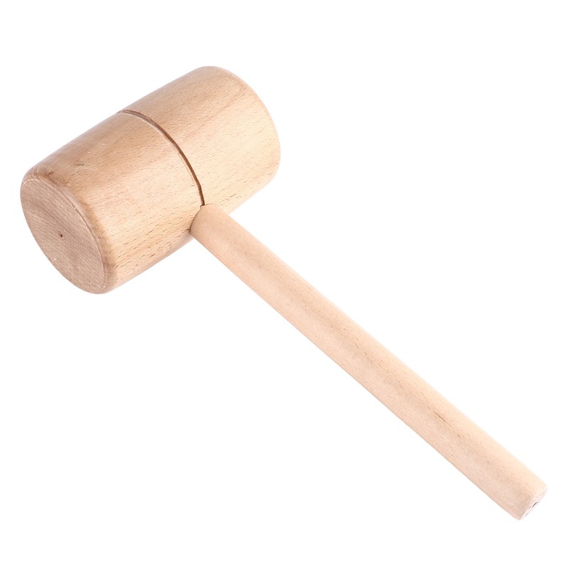 Wooden Mallet Round Head Lightweight Solid Beech Wood Hammer for