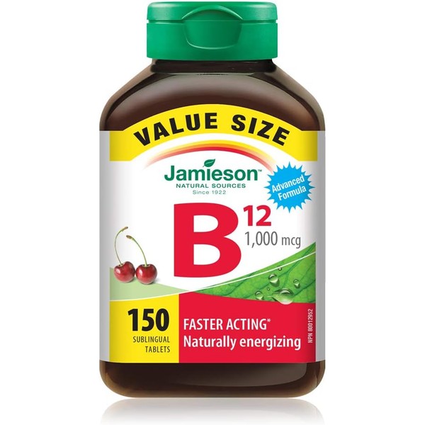 Jamieson Vitamin B12 Methylcobalamin 1,000 mcg, Fast-Dissolving Tablets, Value Size