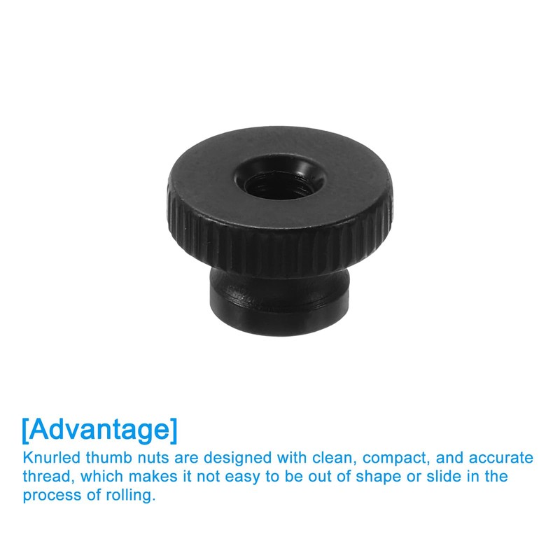 sourcing map Knurled Thumb Nuts, 8Pcs M5 Carbon Steel Nut