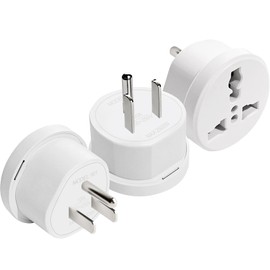 Ziissup UK to US Plug Adapter, Type B International Power Adaptor Compatible with Plugs from Europe, India and Other Countries 3-Packs