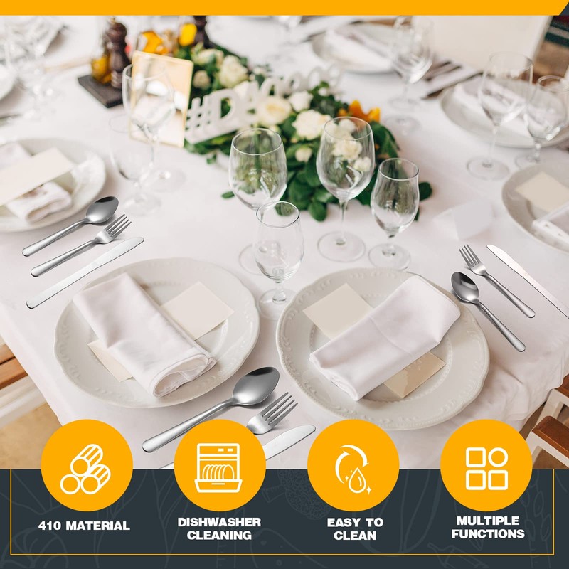 BBTO 100 Pcs Silverware Set for 33 Stainless Steel Flatware