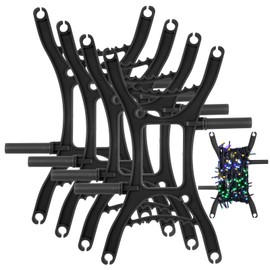 JYNTERPLAY 4Pcs Christmas Light Storage Holder All Purpose Holiday Light Organizer Reel for Wind Up Extension Cords Ropes Wires String Garlands Beads Black