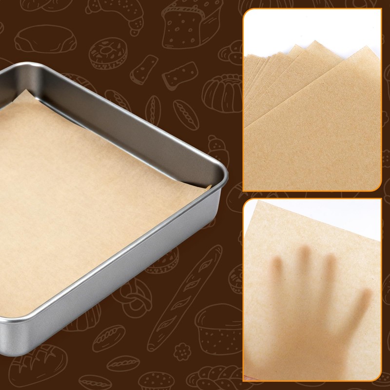 TROUSKAIG 100pcs 12x12 inch Unbleached Parchment Paper Sheets for baking,
