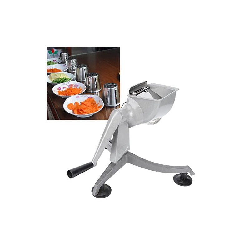 Oumefar Cortador de Verduras Manual, Manivela 5 Cuchillas, Acero Inoxidable