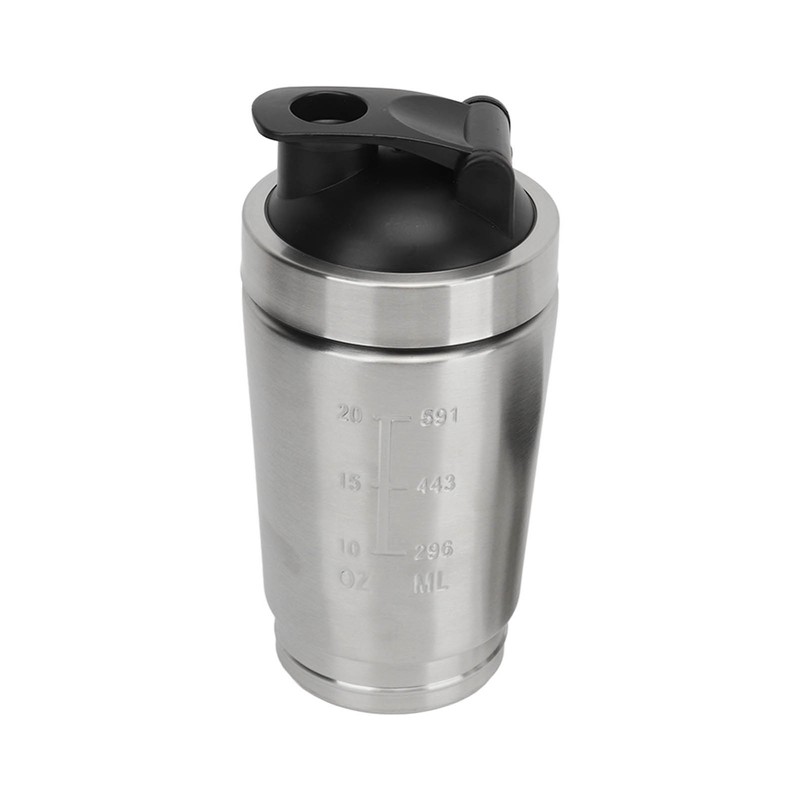 Shaker Bottle Stainless Steel Protein Shaker with Scales Portable Shaker