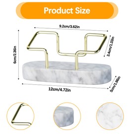 LdawyDE Business Card Holder Marble, Business Card Stand Made of Marble, Business Card Holder, Flyer Stand for Displaying and Storing Business Cards (White)