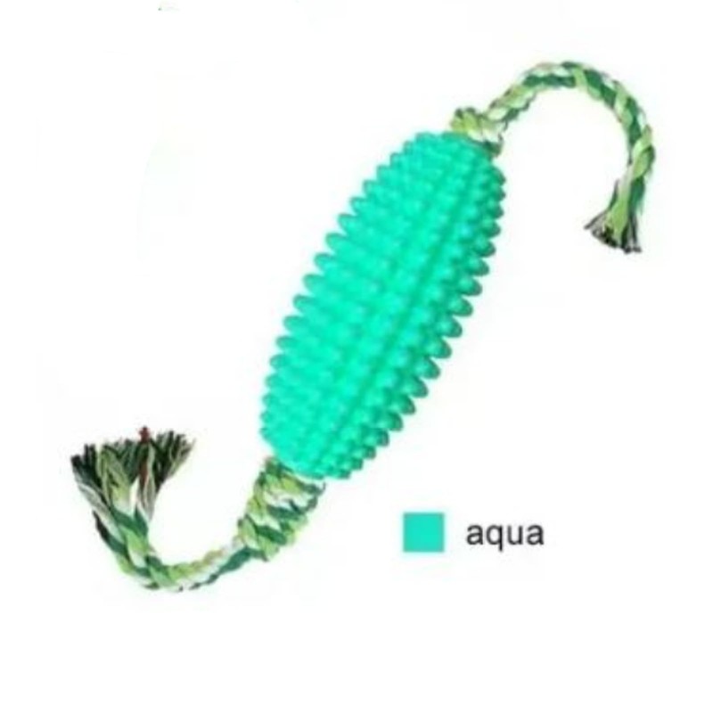 OzzyThing's Dog Chew Toy with Rope, Textured Rubber, Multiple Colours