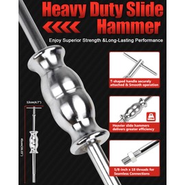 limontek 8 Piece Slide Hammer Puller and Rear Axle Bearing Removal Tool, Axle Seal and Bearing Remover Set with Slide Hammer Yoke and 3 Rear Axle Puller Adapters