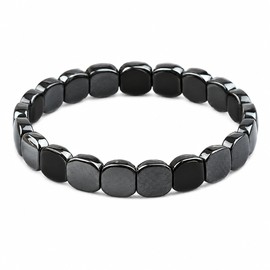 Hematite Bead Bracelet for Everyday Style – Geometric Metallic Stone Design for Men and Women