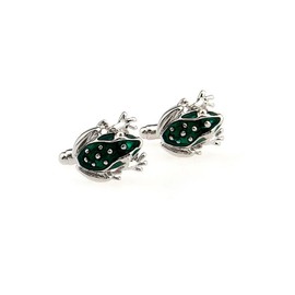 MRCUFF Frog Green Pair Cufflinks in a Presentation Gift Box & Polishing Cloth