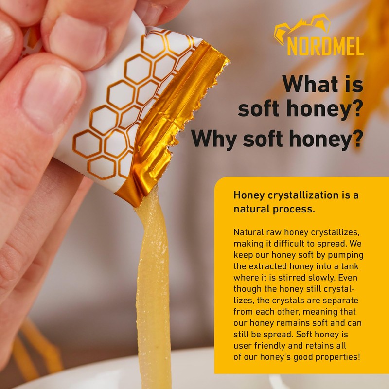 Nordmel Honey Sachets, Box of 60-8g Per Sachet - Pure