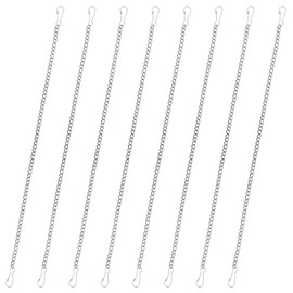 8 Pcs 20 Inch Stained Glass Window Hanging Chain, Stainless Steel Picture Hanging Chain with Hooks Decorative Chains for Suncatcher Crystals, Window Art, Outdoor, Walls Gardens, Kitchens