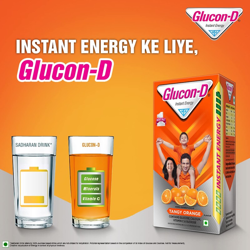 Glucon-D , Orange Flavoured Glucose Based Beverage Mix - 200G