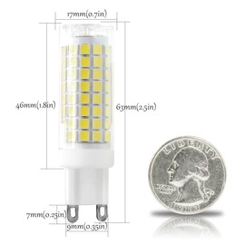 G9 LED Light Bulbs Bi Pin Base,6000K Daylight White G9 Base Bulbs for Chandeliers, 7W (75W Halogen Equivalent),360° Beam Angle, 750LM, Dimmable for Home Lighting, 4 Pack…